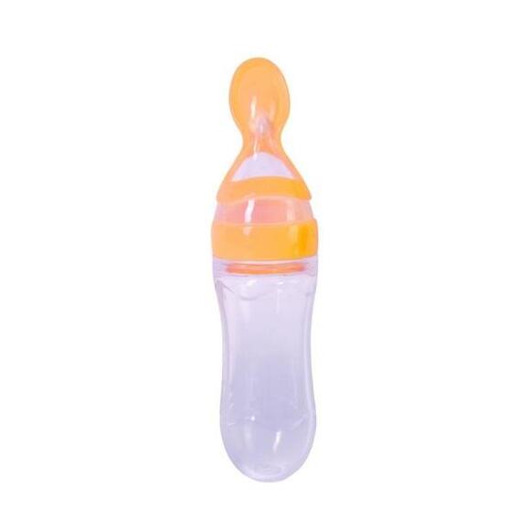 Baby Products Online - 1 pcs baby feeding spoon cereal bottle rice training  for babies silicone pureed fruit milk bottle squeezing spoon food  supplement for children - Kideno