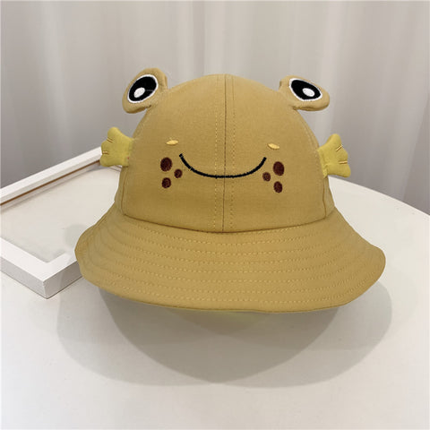 Image of 2021 New Products Kitten And Frog Sun Hat Small Pot Hat Baby Hat