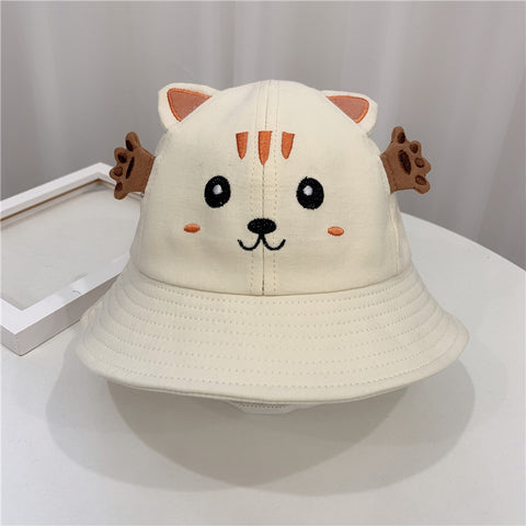 Image of 2021 New Products Kitten And Frog Sun Hat Small Pot Hat Baby Hat