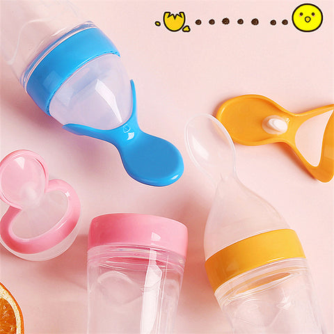 Image of Silicone Training Rice Spoon, Infant Cereal Food Supplement, Safe Feeder